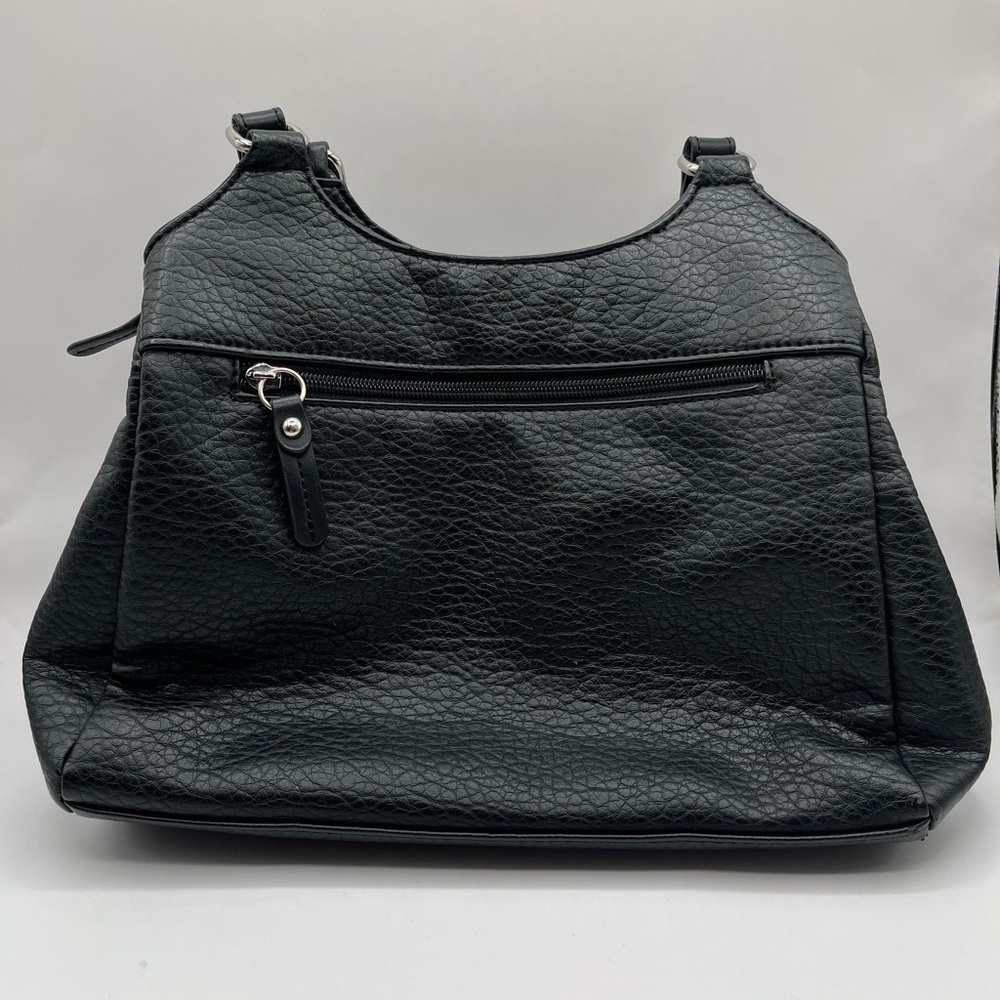 Giani Bernini Women’s Black Pebbled Non-Leather Material. Double Flat Straps. - Picture 2 of 12